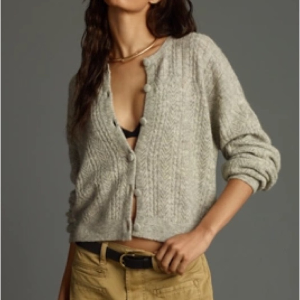 Anthropologie gray cardigan